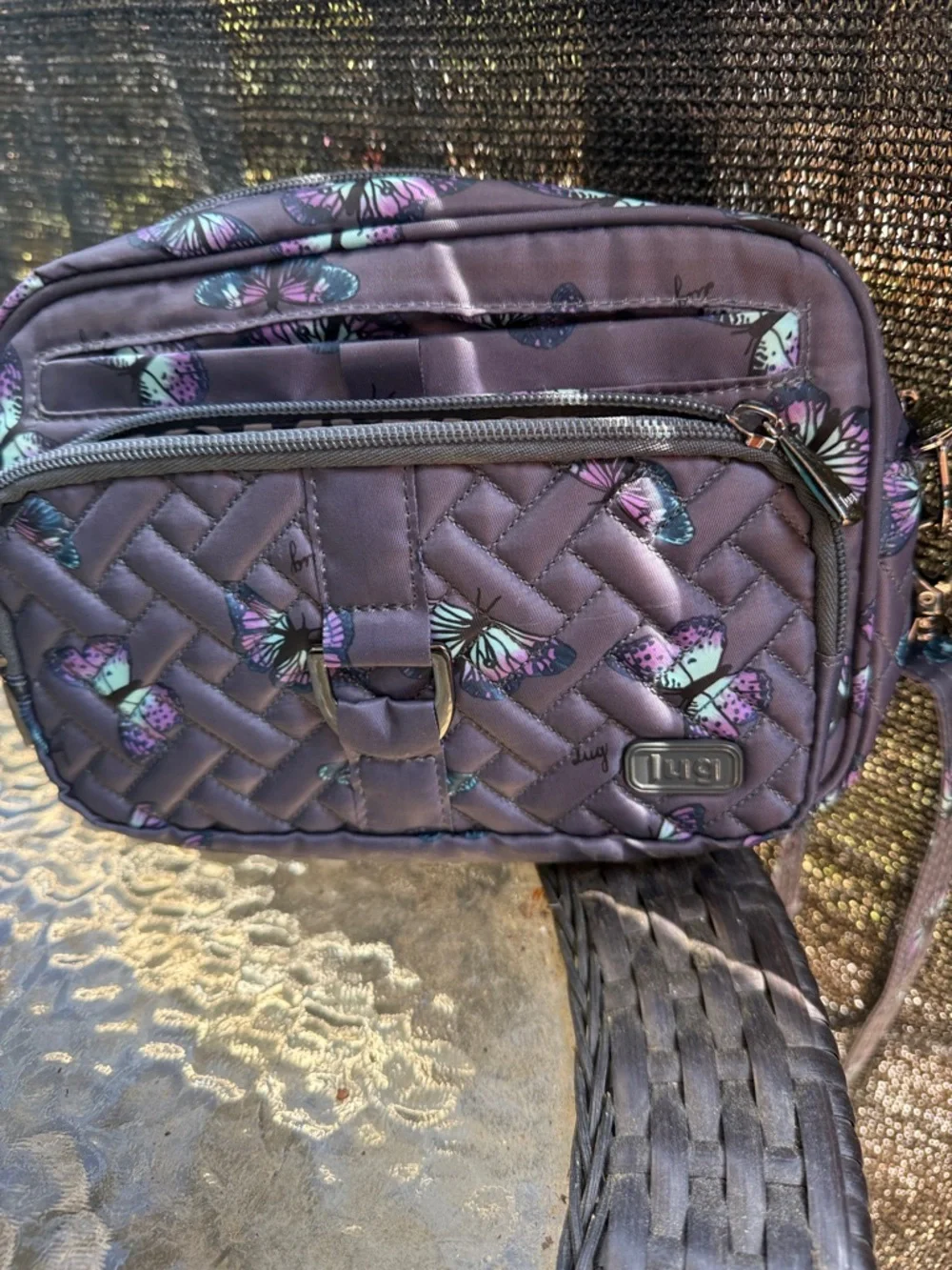 lug Purple Quilted Butterfly Crossbody Bag - Picture 2 of 8